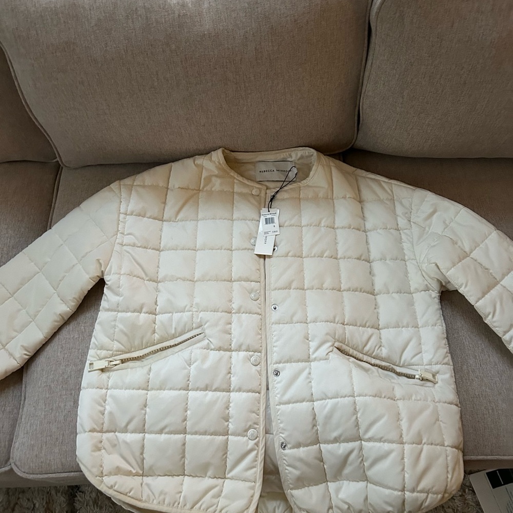 Rebeka Minkoff white jacket (small) brand new never worn with tags .